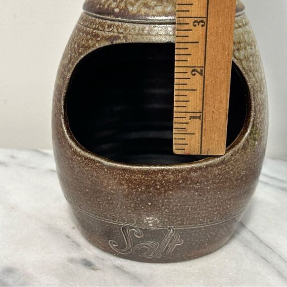 Bendigo Salt Cellar hand made Australian pottery embossed SALT marked PD - Picture 12 of 16